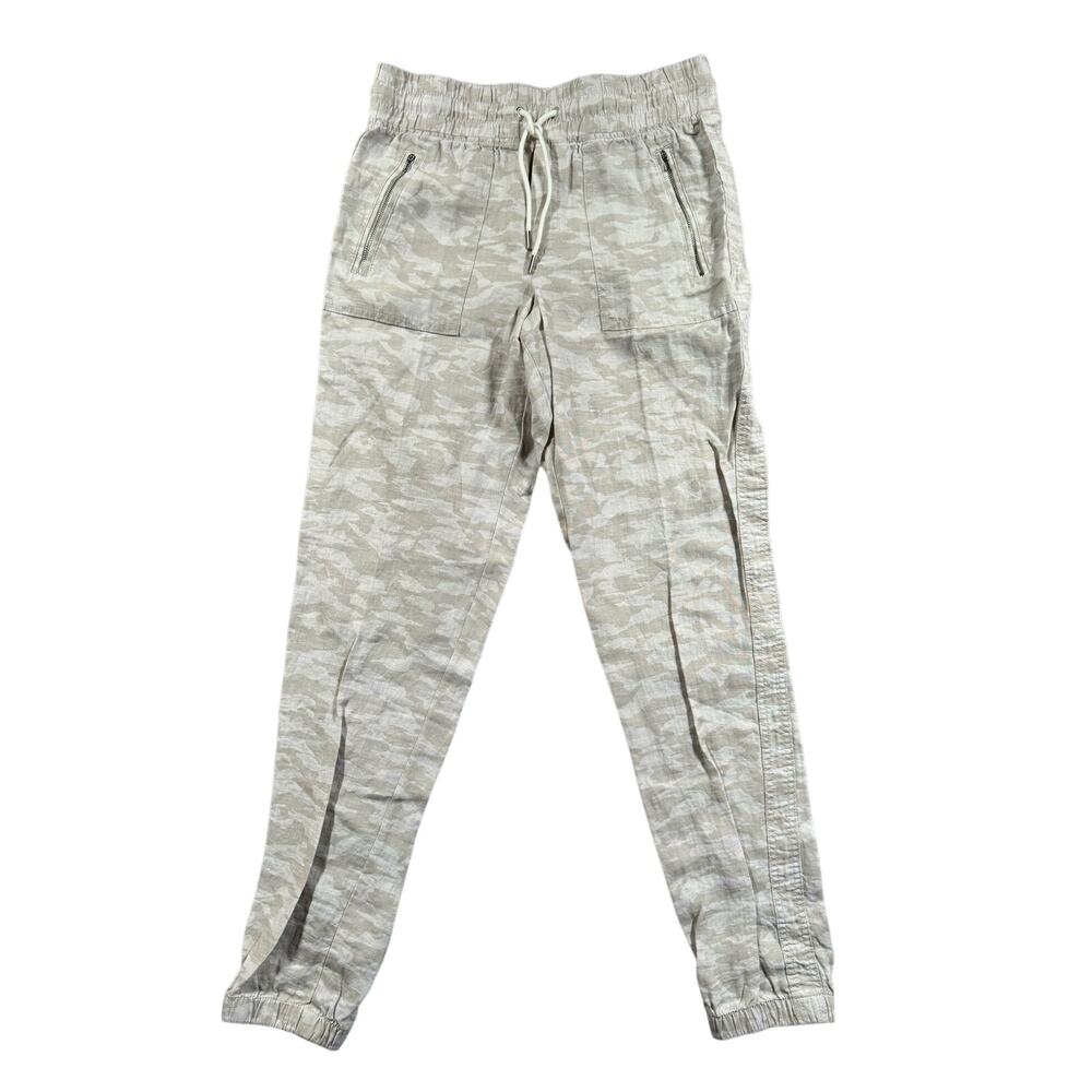 Athleta Cabo Tide Linen Jogger Women’s Size 4T Tall Natural Beige Camo Print